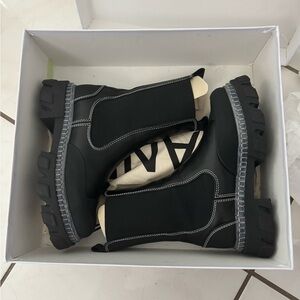 Ganni Cleated Mid Chelsea Boots